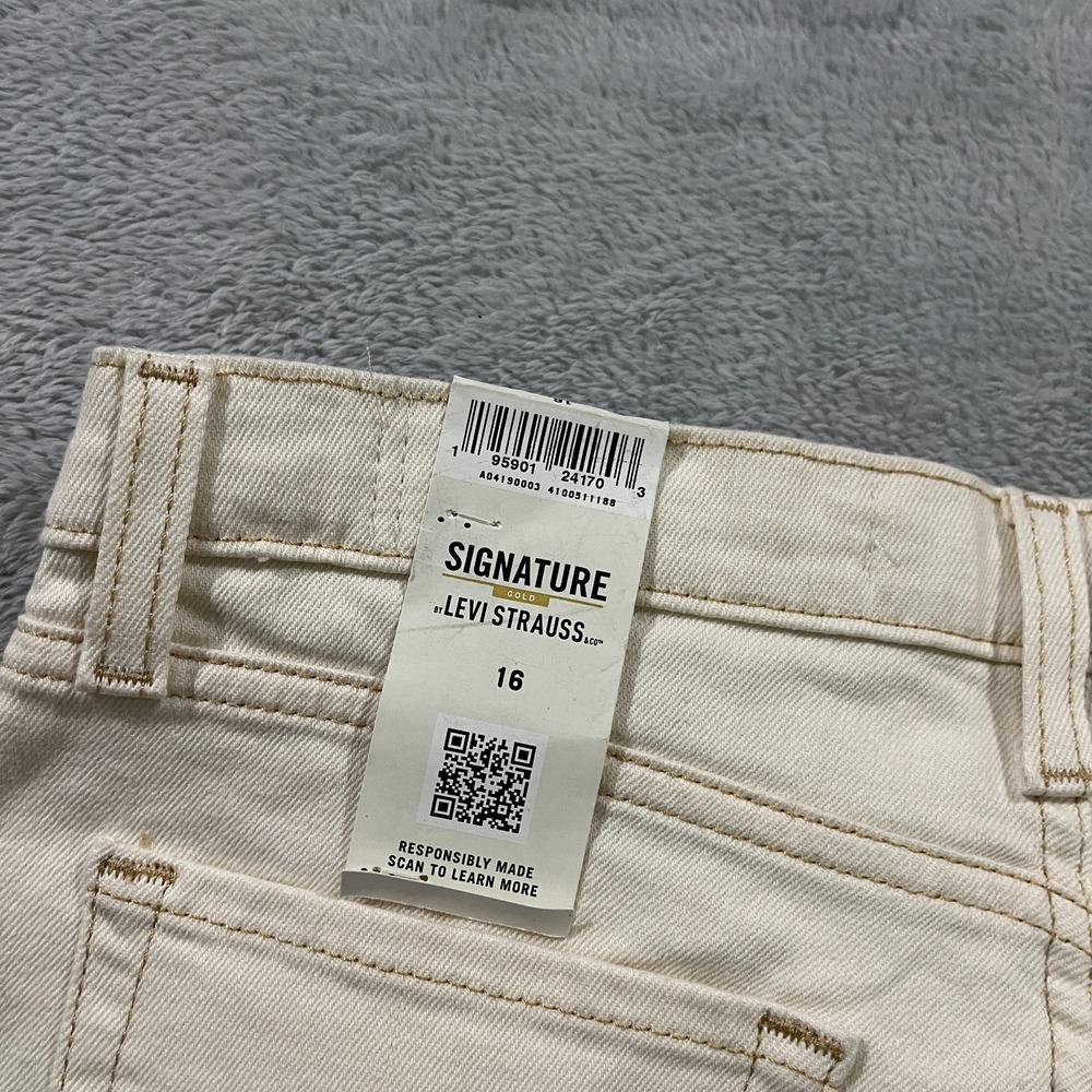 Signature by Levi Strauss Girls 16 Jeans High Rise Ankle Straight Distressed Y2K - Picture 11 of 12